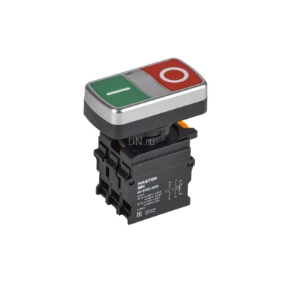 Кнопка IEK MASTER MI-BT60-11DR-3-11-K51 Ду22 1NO+1NC ″I-O″ с подсветкой, тип кнопки - комбинированный, степень защиты IP54