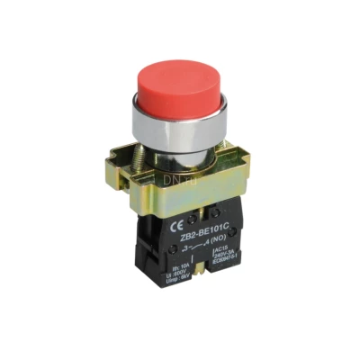 Кнопка управления IEK LAY5-BL42 1NC Ду22 без подсветки, тип кнопки - плоская, красная, напряжение - 660В, степень защиты IP65