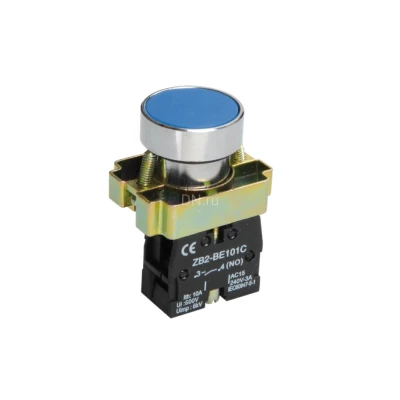 Кнопка управления IEK LAY5-BA61 1NO Ду22 без подсветки, тип кнопки - плоская, синяя, напряжение - 660В, степень защиты IP65