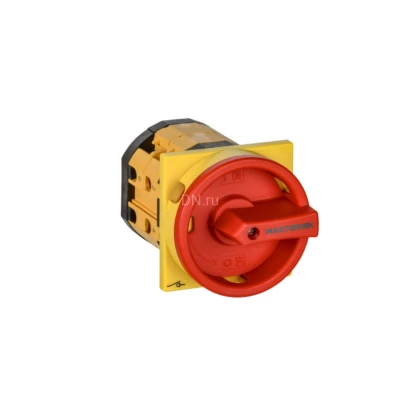 Переключатель кулачковый IEK MASTER MI-CS12-025-010 25А, 2-позиционный, 3 полюса, закрытая рукоятка аварийная, напряжение питания 230/400/690B, степень защиты IP20