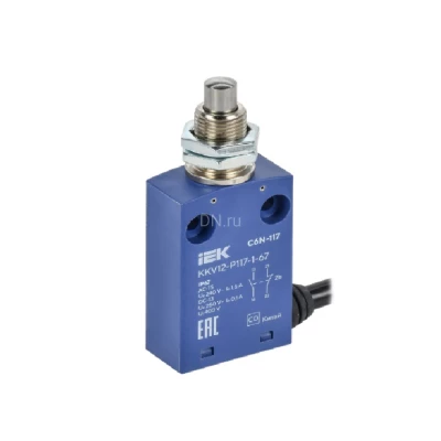 Выключатель концевой IEK KKV12-P117-1-67 элемент управления — рычаг с роликом, напряжение питания 1.5А, степень защиты IP67