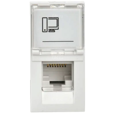 Розетка IEK Праймер компьютерная 1-модульная, разъем RJ45 8(4), кат.6, РКИ-10-00-П-6, цвет - белый PR-KK40D-RI-0-1-C06U-K01