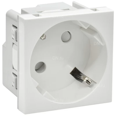 Розетки IEK Праймер 45° 2-местные для скрытой установки, с заземлением, со шторками