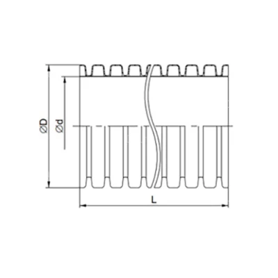 Трубы гофрированные IEK Elasta 125-200мм двустенные тяжелые, материал - ПНД, длина 6 м