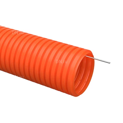 Трубы гофрированные IEK тяжелые с зондом 16-50мм , материал - ПНД, бухты 15-50м, цвет - оранжевый