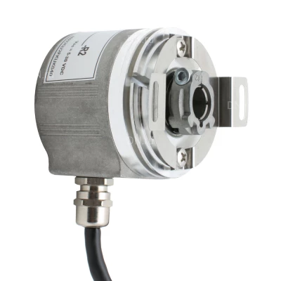 Энкодер инкрементальный INNOCONT EIP 58HO 12630V500-R2  Ду58 выступающий вал - 12мм, материал корпуса - алюминий, разрешение - 500имп/об, напряжение - 5-30В, выход - TTL/HTL с инверсией, IP54, радиальный кабель - 2м