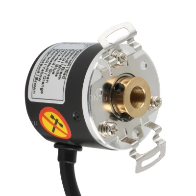 Энкодер инкрементальный INNOCONT ESI-H40-10-500-3-T-24 Ду40 полый вал - 10мм, материал корпуса - сталь, разрешение - 500имп/об, напряжение - 24В, выход - HTL, IP54, радиальный кабель - 2м