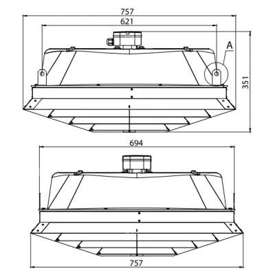 Дестратификатор KALASHNIKOV KVF-V-11, производительность - 8700м3/ч, максимальная длина струи - 15м, IP54, 220В