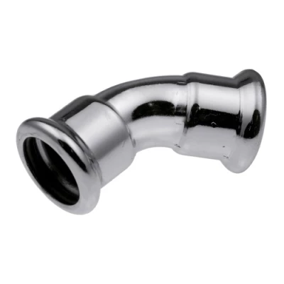 Отвод KAN-therm Steel Дн35х35 Ру16 45 °C, пресс / пресс, стальной, оцинкованный, для труб из углеродистой стали