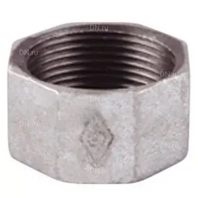 Заглушка Китай 1″ Ду25 внутренняя резьба, корпус - ковкий чугун, оцинкованная
