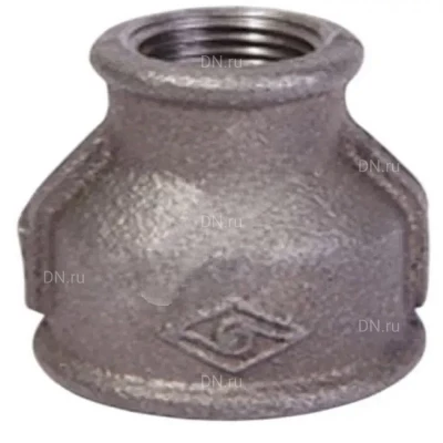 Муфта переходная Китай 2 1/2″х1″ Ду65х25 внутренняя/внутренняя резьба, корпус - ковкий чугун