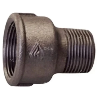 Переход Китай 2″х1″ Ду50х25 внутренняя/наружная резьба, корпус - ковкий чугун, без покрытия