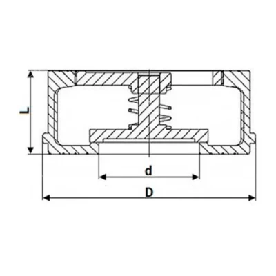 Клапан обратный DN.ru VCS3232-Fb Ду200 Ру25 межфланцевый, пружинный, корпус - нержавеющая сталь AISI 316, диск - нержавеющая сталь AISI 316, WDVF