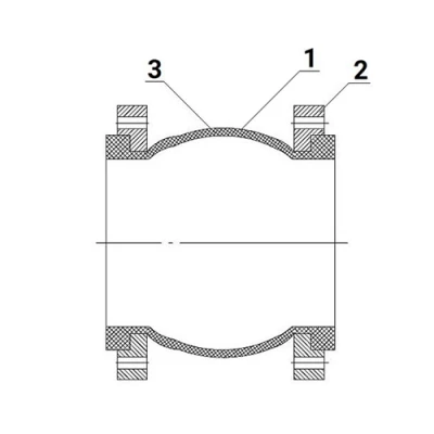 Компенсаторы резиновые DN.ru CR-E25-F KRN Ду65-100 Ру10/16, резиновая вставка (корпус) - EPDM, тип присоединения - фланцевый, материал фланцев - сталь углеродистая оцинкованная