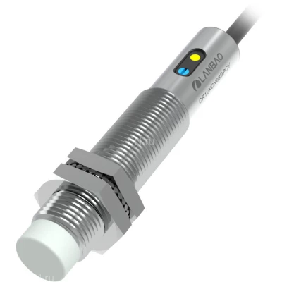 Датчик емкостный LANBAO CR12XCN08DPOY резьбовой, монтаж - незаподлицо, расстояние срабатывания - 8мм, тип выходного сигнала - PNP NO, соединение - кабель 2м, материал корпуса - латунь никелированная, IP67