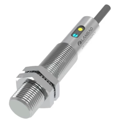 Датчик емкостный LANBAO CR12XCF04DPOY резьбовой, монтаж - заподлицо, расстояние срабатывания - 4мм, тип выходного сигнала - PNP NO, соединение - кабель 2м, материал корпуса - латунь никелированная, IP67