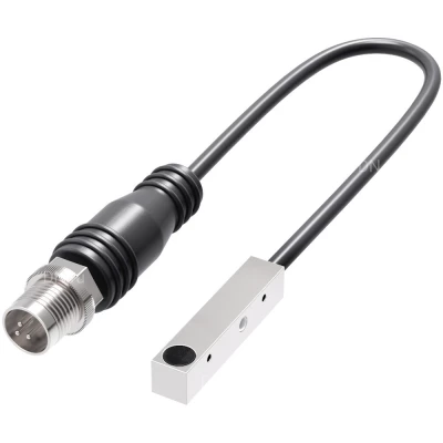 Датчик индуктивный LANBAO LE05VF08DPO-F1 прямоугольный, монтаж - заподлицо, расстояние срабатывания - 0.8мм, тип выходного сигнала - PNP NO, соединение - кабель 0,2 м с разъемом 0,2м, материал корпуса - алюминий, IP67