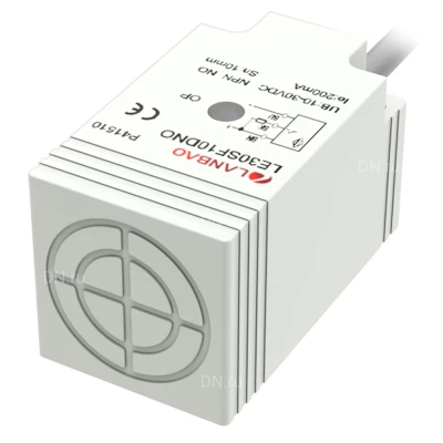 Датчик индуктивный LANBAO LE30SN15ATC прямоугольный, монтаж - незаподлицо, расстояние срабатывания - 15мм, тип выходного сигнала - 2-х проводной NC, соединение - кабель 2м, материал корпуса - пластик, IP67