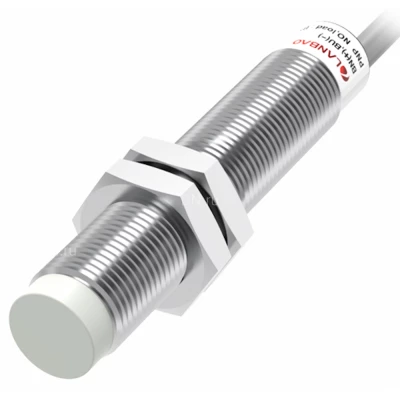 Датчик индуктивный LANBAO LR12XCN04LIM резьбовой, монтаж - незаподлицо, расстояние срабатывания - 4мм, соединение - кабель, материал корпуса - латунь никелированная, IP67