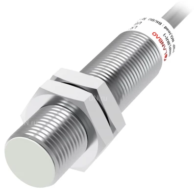 Датчик индуктивный LANBAO LR12XCF06DPCY резьбовой, монтаж - заподлицо, расстояние срабатывания - 6мм, тип выходного сигнала - PNP NC, соединение - кабель 2м, материал корпуса - латунь никелированная, IP67