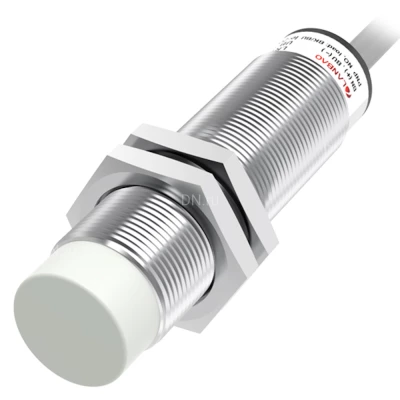 Датчик индуктивный LANBAO LR18XCN08DPOG резьбовой, монтаж - незаподлицо, расстояние срабатывания - 8мм, тип выходного сигнала - PNP NO, соединение - кабель 2м, материал корпуса - латунь никелированная, IP67