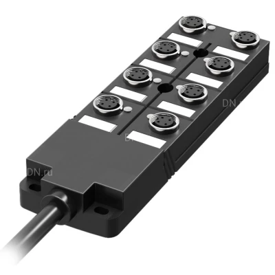 Коробка распределительная LANBAO DB120804-1-05N разъем M12, 4 pin, 8 отверстий, длина кабеля - 5м, NPN-выход