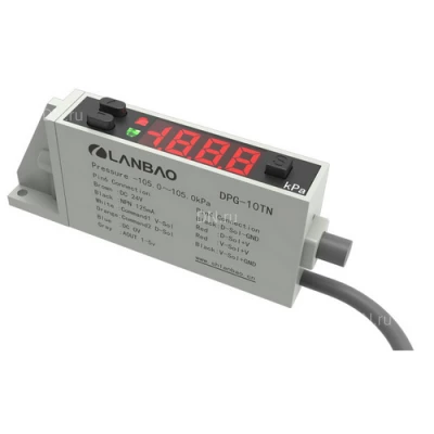 Датчики давления LANBAO DPG воздухозаборник, NPN/PNP-выходы, диапазон давления -100-100кПа, корпус - пластмасса, IP40