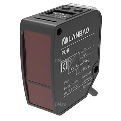 Датчики расстояния лазерные LANBAO PDB-CC10, расстояние срабатывания - 30-100мм, кабель PVC 2м, корпус - АБС-пластик, IP67