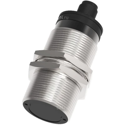 Датчик оптический LANBAO PR30-BC100DNO-E2, цилиндрический корпус, диффузный, выход NPN, питание - 12-24В, разъем M12, IP67, расстояние срабатывания - 1000мм, материал корпуса - латунь никелированная