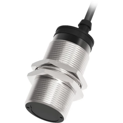 Датчик оптический LANBAO PR30-BC100DNR, цилиндрический корпус, диффузный, выход NPN, питание - 12-24В, кабель - 2м, IP67, расстояние срабатывания - 1000мм, материал корпуса - латунь никелированная