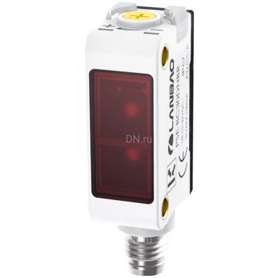 Датчик оптический LANBAO PSE-YC5DPOR-E3, прямоугольный корпус, диффузный, выход PNP, питание - 12-24В, разъем M8 4-pin, IP67, расстояние срабатывания - 50мм, материал корпуса - пластик