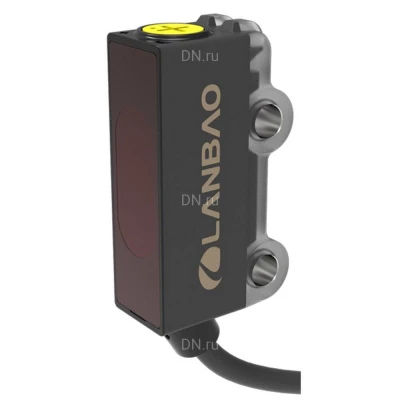 Датчик оптический LANBAO PST-YR30DNOS-F3, прямоугольный корпус, диффузный, выход NPN, питание - 12-24В, кабель - PVC с разъемом M8 3-pin, IP65, расстояние срабатывания - 30мм, материал корпуса - пластик