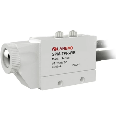 Датчики контрастной метки LANBAO SPM расстояние срабатывания - 10мм, d светового пятна 1.5мм, 4 pin, NPN/PNP-выходы, время отклика 1мс, 12-24В, IP65