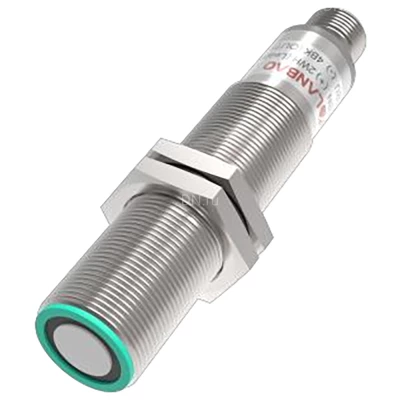 Датчик ультразвуковой LANBAO UR18-CM1DNB-E2, расстояние срабатывания - 60-1000мм, тип выходного сигнала - NPN, разъем M12 4-pin, корпус - латунь никелированная, IP67
