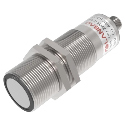 Датчик ультразвуковой LANBAO UR30-CC50DU10S-E5, расстояние срабатывания - 50-500мм, разъем M12 5-pin, корпус - латунь никелированная