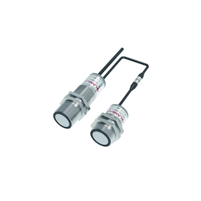 Датчики ультразвуковые LANBAO UR30-DC40 двойного листа, расстояние срабатывания 20-40мм, кабель PVC 2м, корпус - никелированная латунь, IP67