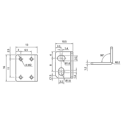Кронштейн монтажный LANBAO ZJP-16 для оптических датчиков PSV, материал корпуса - металл