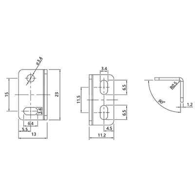 Кронштейн монтажный LANBAO ZJP-11 для оптических датчиков PST, материал корпуса - металл