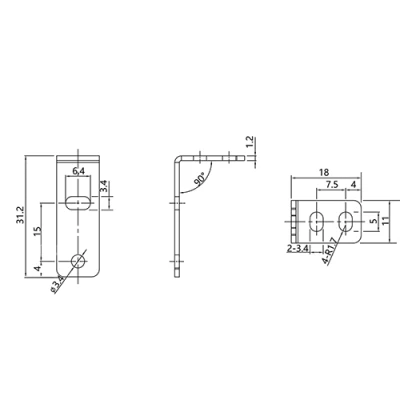 Кронштейн монтажный LANBAO ZJP-12 для оптических датчиков PST, материал корпуса - металл