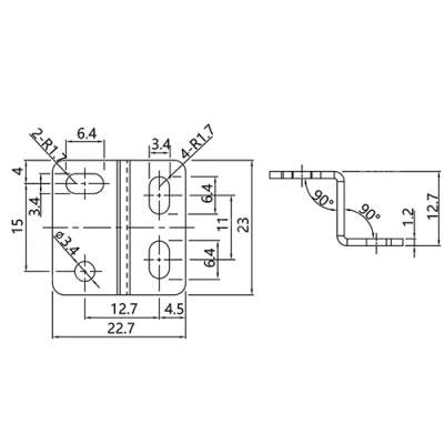 Кронштейн монтажный LANBAO ZJP-13 для оптических датчиков PST, материал корпуса - металл