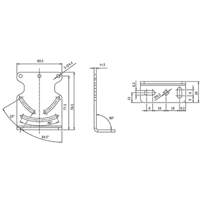 Кронштейн монтажный LANBAO ZJP-15 для оптических датчиков PDA, материал корпуса - металл
