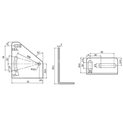 Кронштейн монтажный LANBAO ZJP-6 для оптических датчиков PTL, материал корпуса - металл
