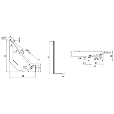 Кронштейн монтажный LANBAO ZJP-7 для оптических датчиков PTB, материал корпуса - металл