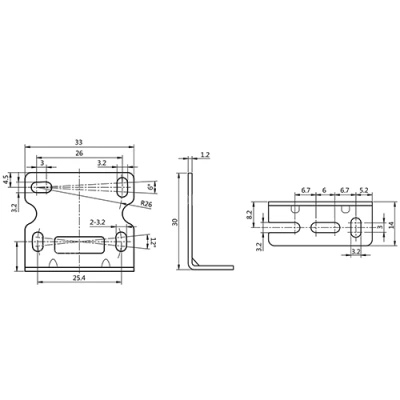 Кронштейн монтажный LANBAO ZJP-8 для оптических датчиков PSE/PSR, материал корпуса - металл