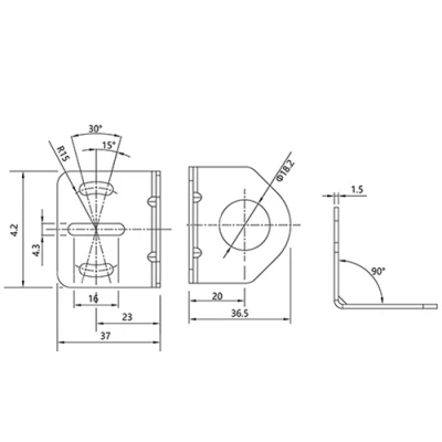 Кронштейн монтажный LANBAO ZJP-9 для оптических датчиков PSS/PSM, материал корпуса - нержавеющая сталь