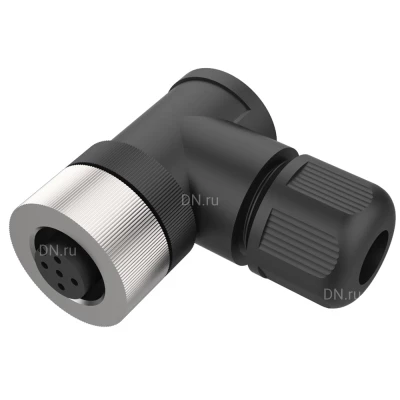 Разъем LANBAO QE12-N5G 1001 для датчиков, угловой, 250В, IP67, материал корпуса - пластик