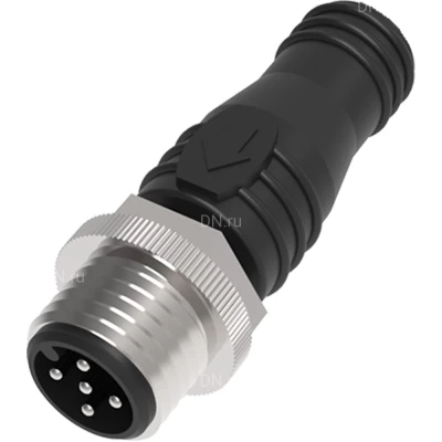 Разъем LANBAO QE12-W5F 1001 для датчиков, прямой, 250В, IP67, материал корпуса - пластик