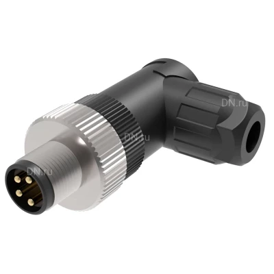 Разъем LANBAO QE8-W4G  для датчиков, угловой, 60В, IP67, материал корпуса - пластик