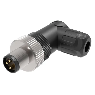 Разъем LANBAO QE8-W3G для датчиков, угловой, 60В, IP67, материал корпуса - пластик