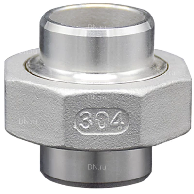 Американка LEADTEK Дн21.7 Ру16 приварная, присоединение - приварная / приварная, корпус - нержавеющая сталь AISI304 (CF8), уплотнение - PTFE